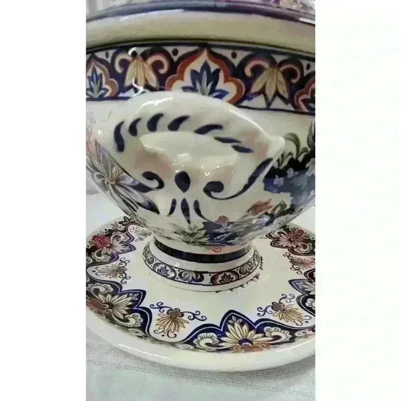 Boch Vieux Rhodes Delft-Tureen With Underplate - Picture 6 of 12